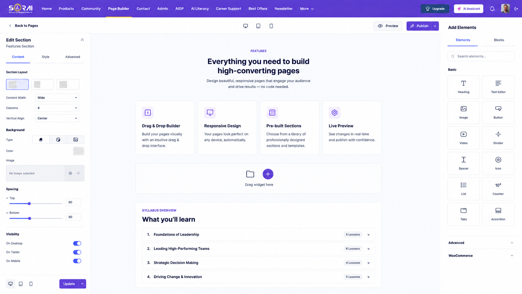 Website Builder screenshot