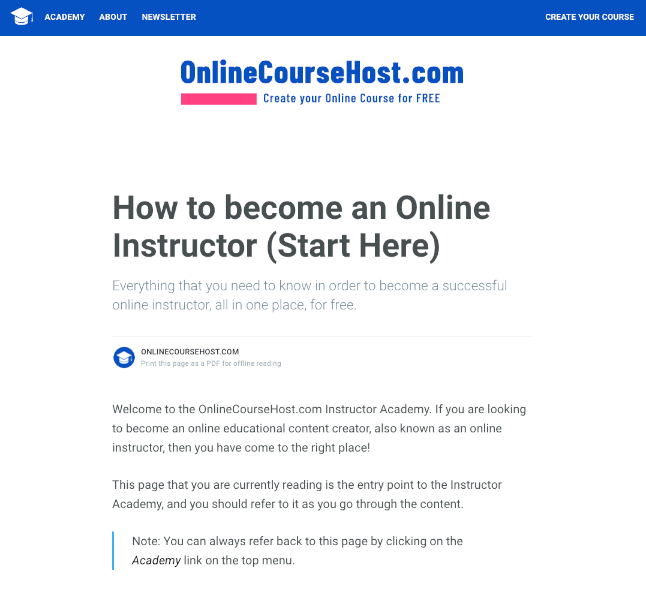 Join the course creator academy.